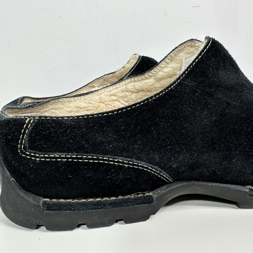 Cole Haan Women's Shoe Size 10B Suede Mule Clogs Faux Fur-Lined Black - Picture 4 of 14